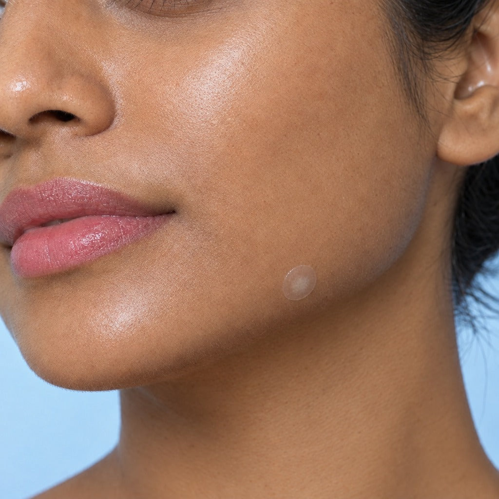Patch visible on bare skin