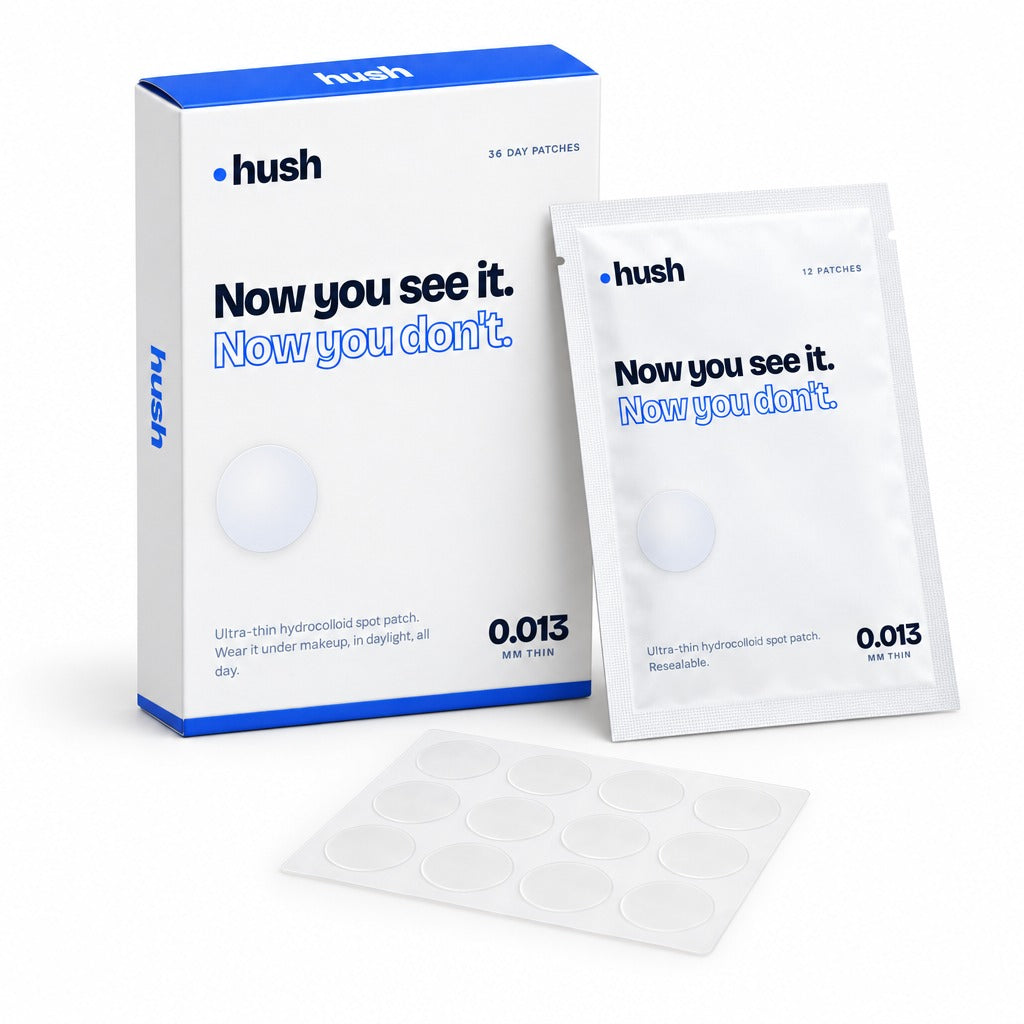 Hush day patch carton and sachet